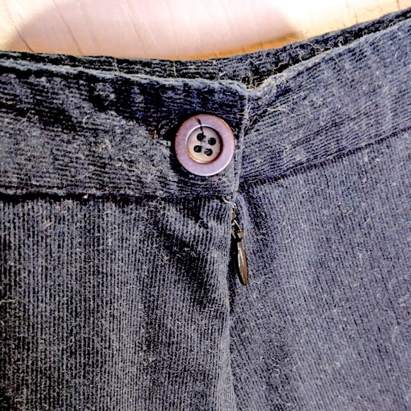 Coldwater Creek Corduroy Black Skirt Size 6 P Floral Print A-Line Knee Length - Picture 4 of 6